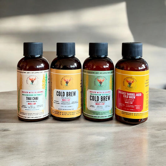 2oz Travel Cold Brew & Thai Chai Concentrate Set of 4 — Rising For People Coffee, Reno NV