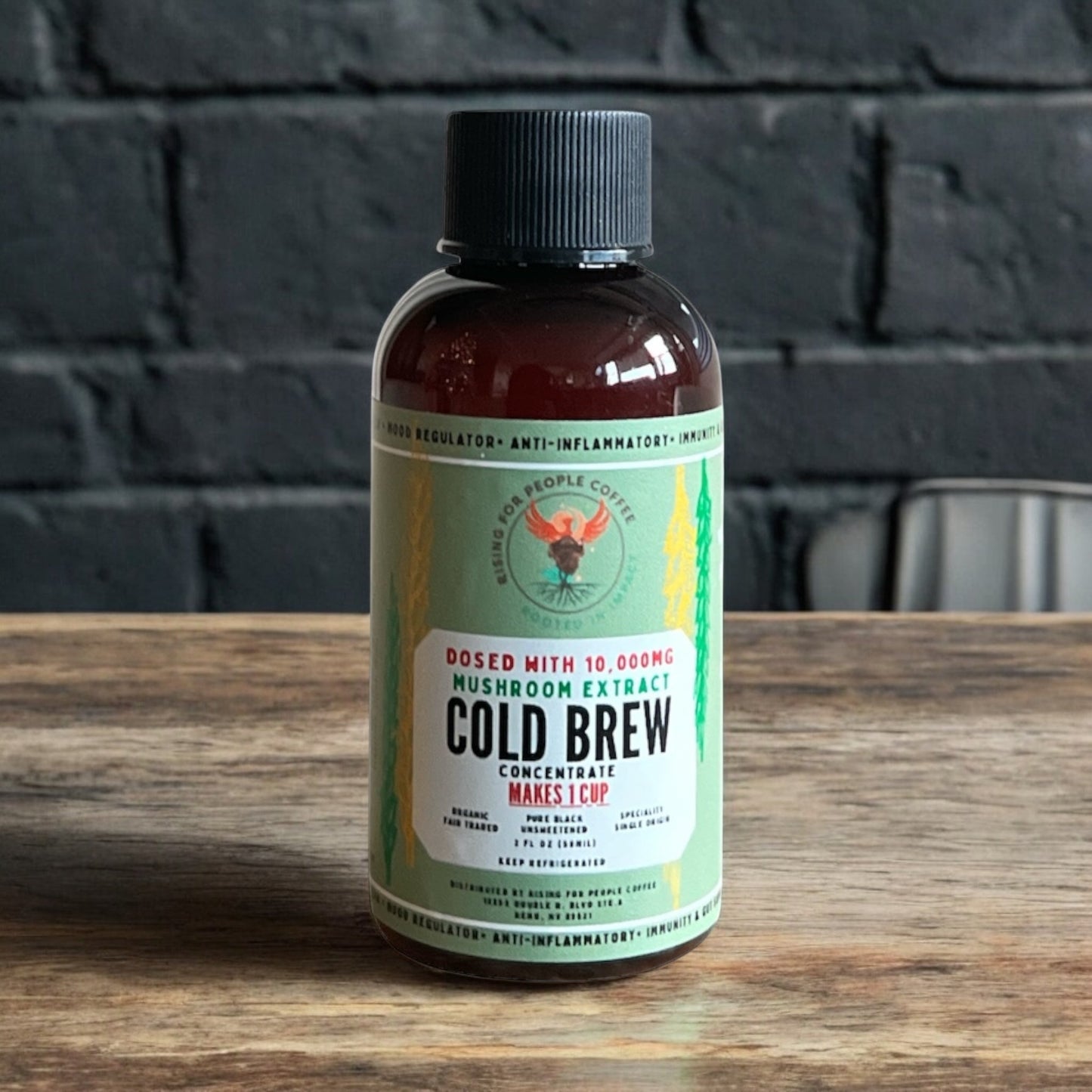 2oz Travel Mushroom Cold Brew Concentrate — medium roast — Rising For People Coffee, Reno NV — image 5