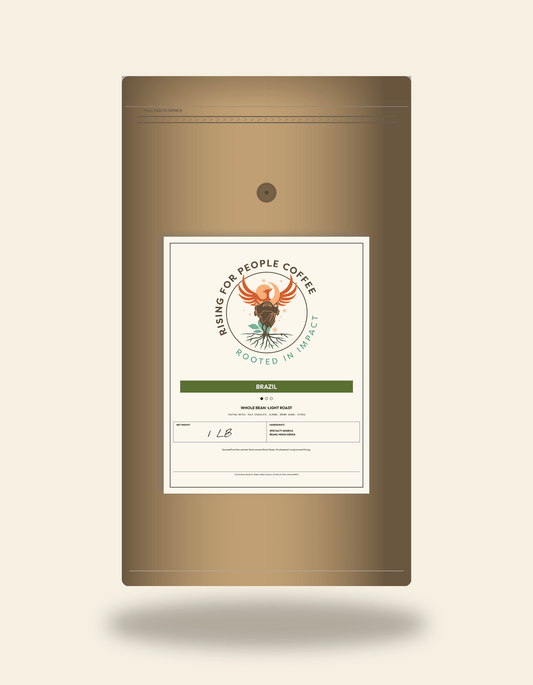 Brazil Santos - The Nutty One — light roast — Rising For People Coffee, Reno NV
