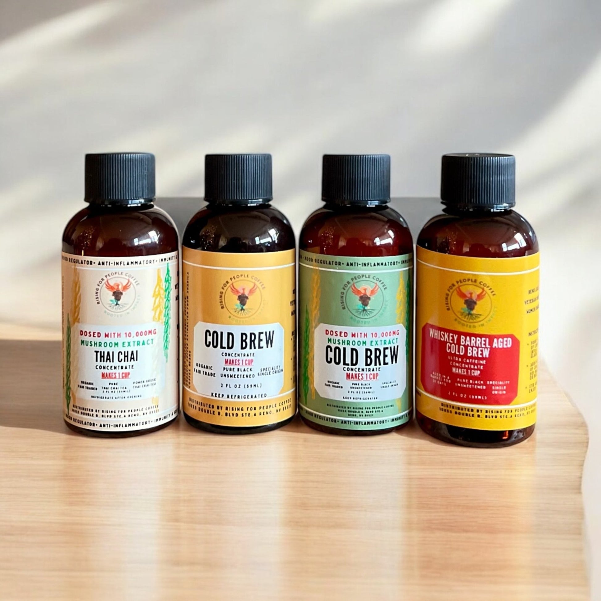 2oz Travel Cold Brew & Thai Chai Concentrate Set of 4 — Rising For People Coffee, Reno NV — image 4