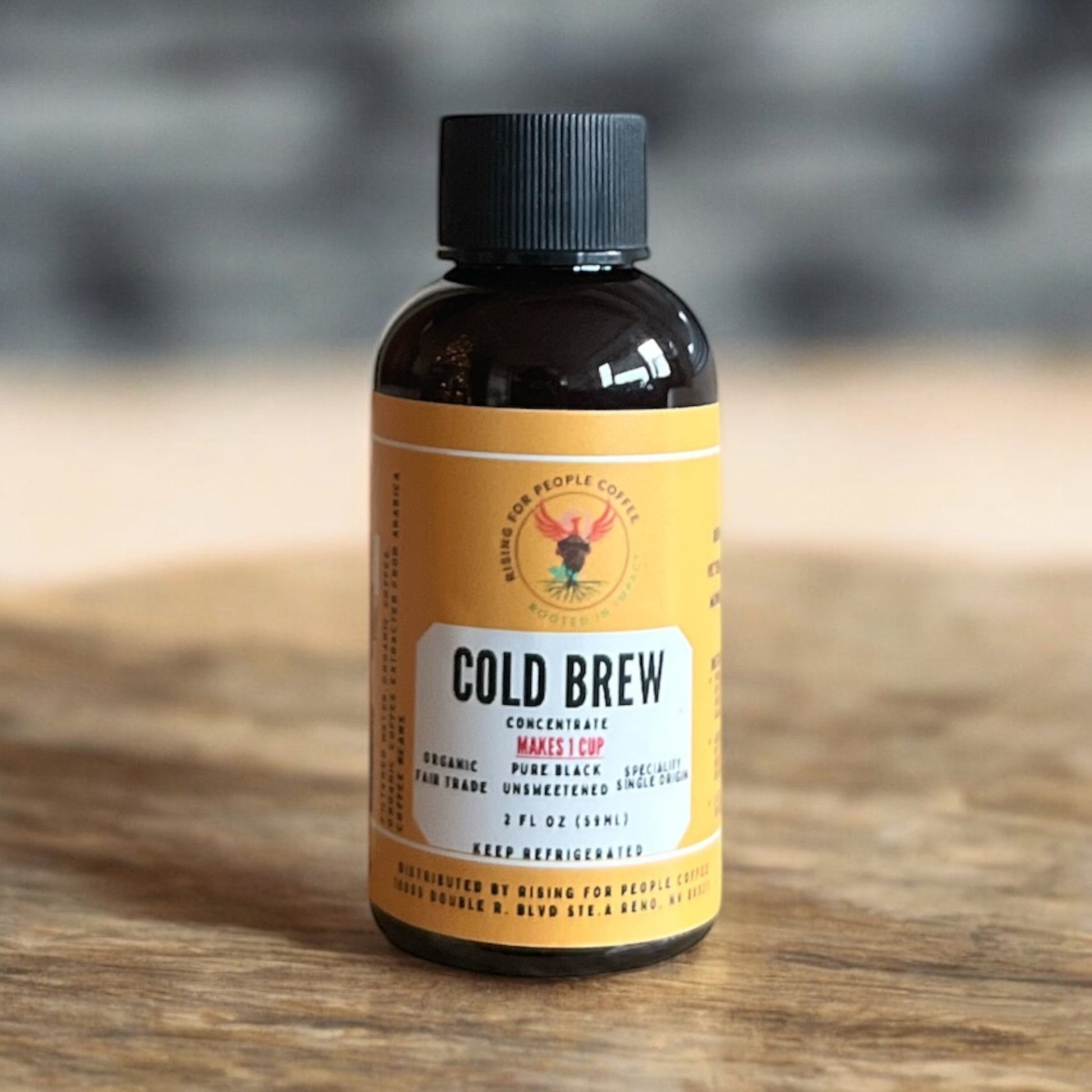 2oz Travel Original Cold Brew Concentrate Coffee — dark roast — Rising For People Coffee, Reno NV — image 4
