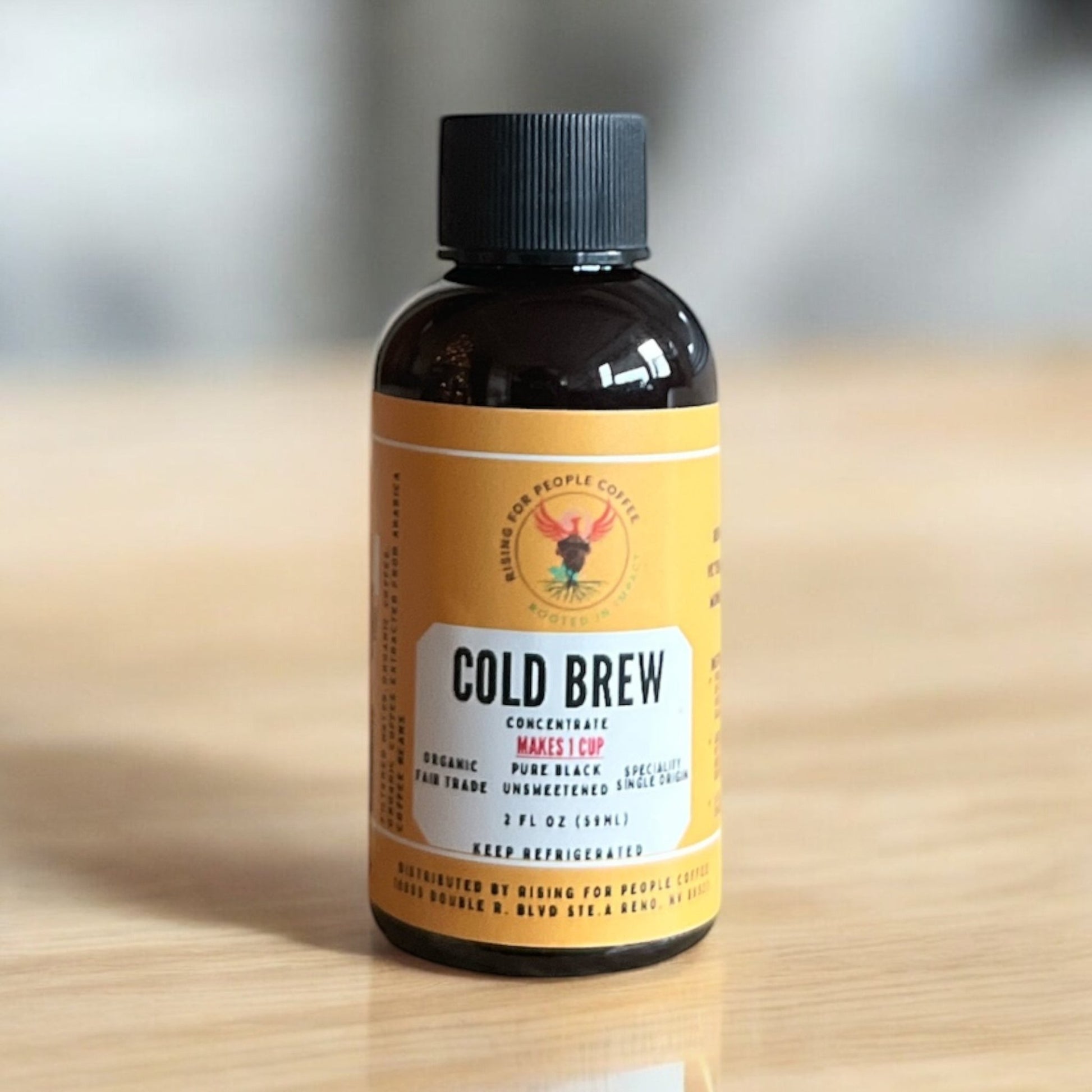 2oz Travel Original Cold Brew Concentrate Coffee — dark roast — Rising For People Coffee, Reno NV