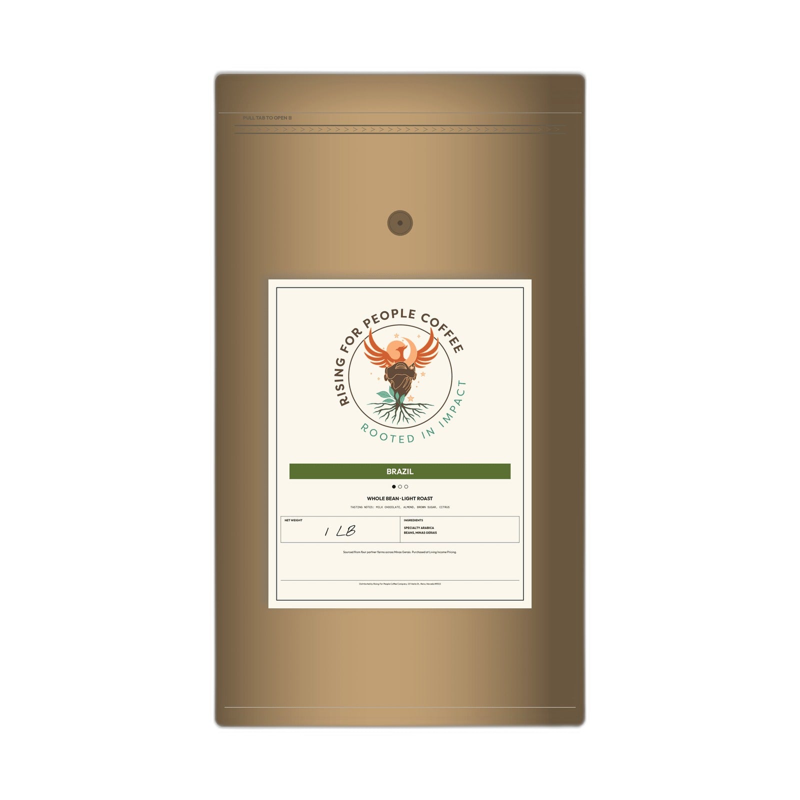 Brazil Santos The Nutty One — Light Roast Whole Bean Coffee