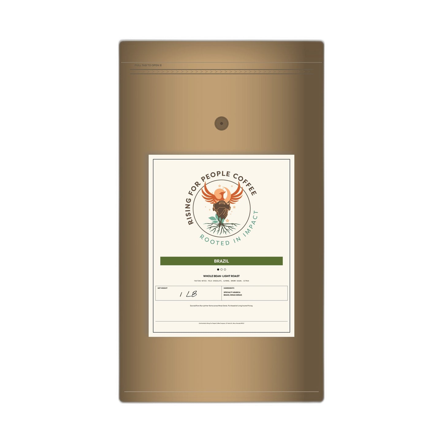 Brazil Santos The Nutty One — Light Roast Whole Bean Coffee