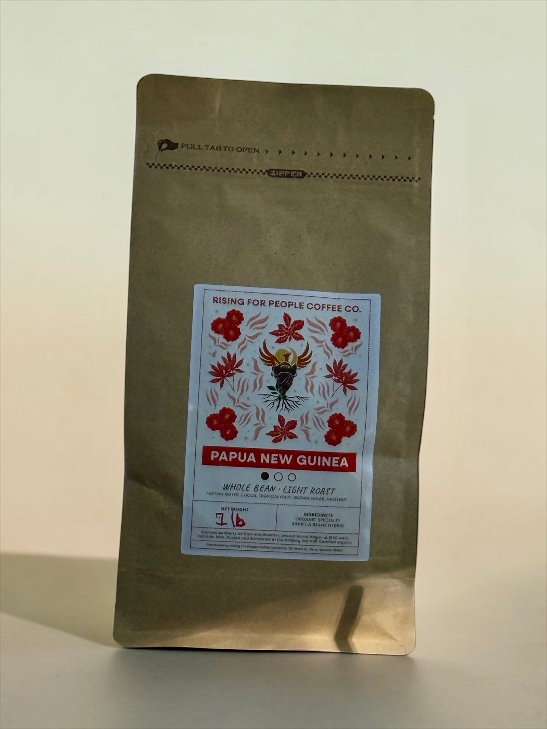 Papua New Guinea Coffee — Whole Bean, Medium-Dark Roast · Rising For People Coffee Co., Reno NV