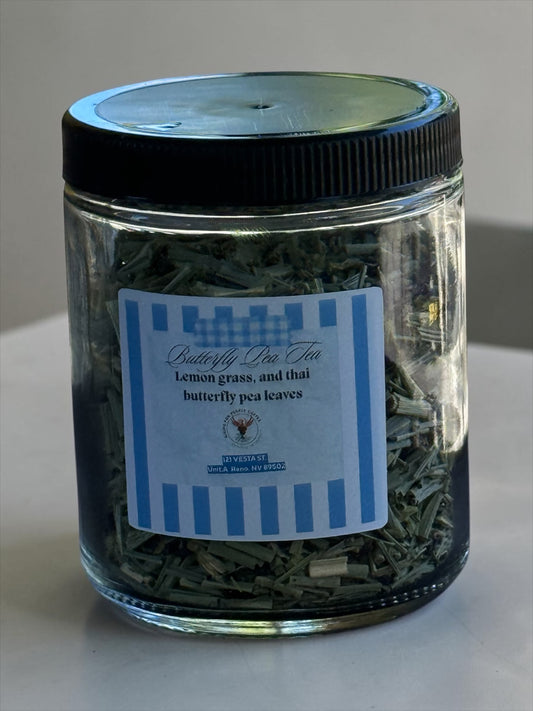 6oz Butterfly Pea Loose Leaf Tea Experience · Rising For People Coffee Co., Reno NV