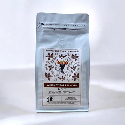 Aged Whiskey barrel Coffee Beans — Rising For People Coffee, Reno NV