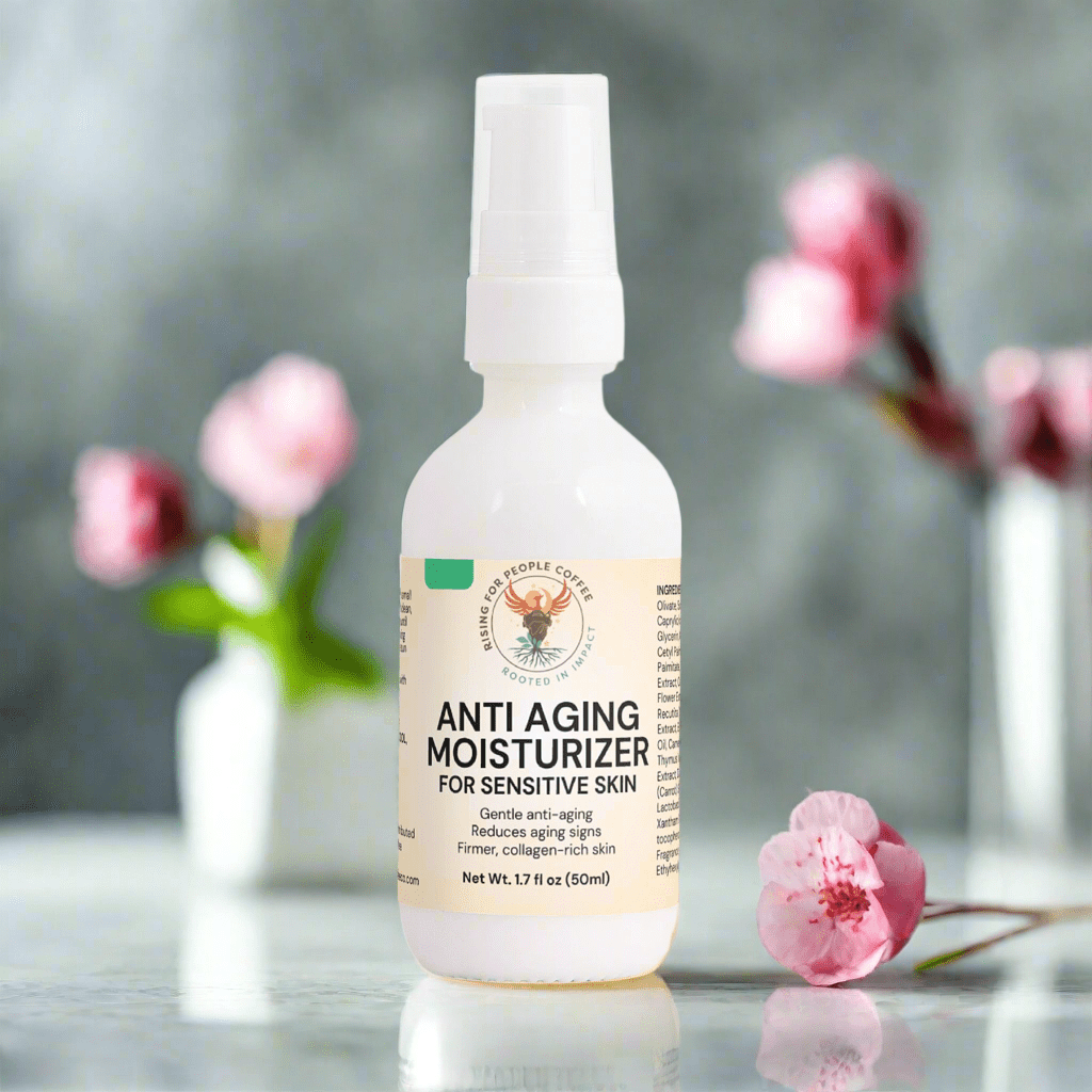 Anti Aging Moisturizer for Sensitive Skin — Rising For People Coffee, Reno NV