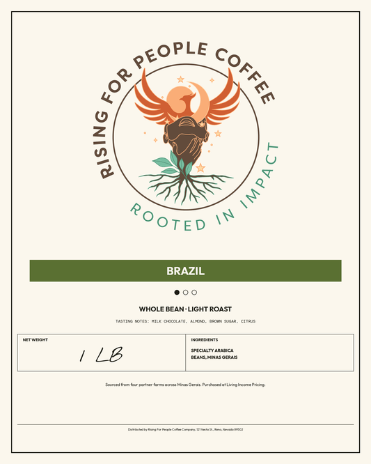 Brazil Santos - The Nutty One — light roast — Rising For People Coffee, Reno NV — image 2