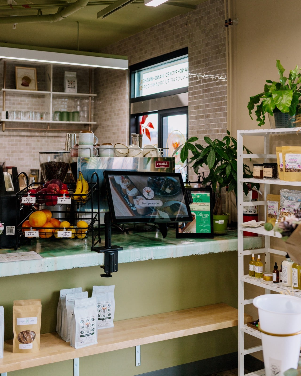 Indie café counter scene