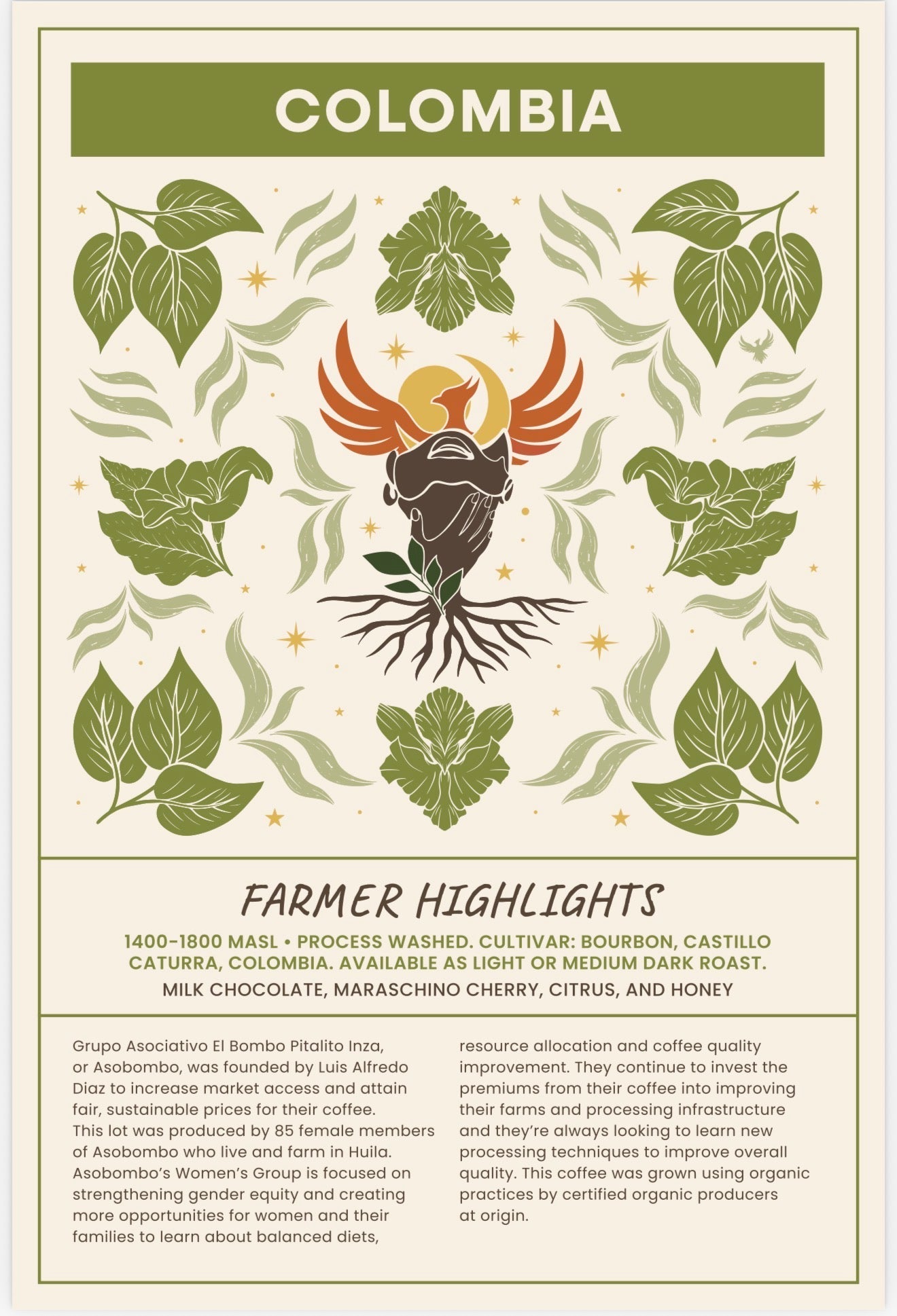 Colombia Coffee- Light Roast ( Women Co-Op) — light roast — Rising For People Coffee, Reno NV — image 2