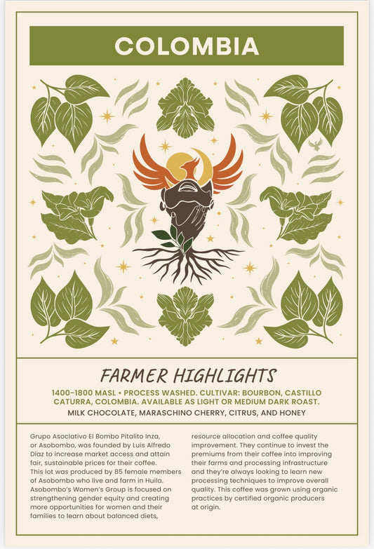 Colombia Coffee- Light Roast ( Women Co-Op) — light roast — Rising For People Coffee, Reno NV — image 2