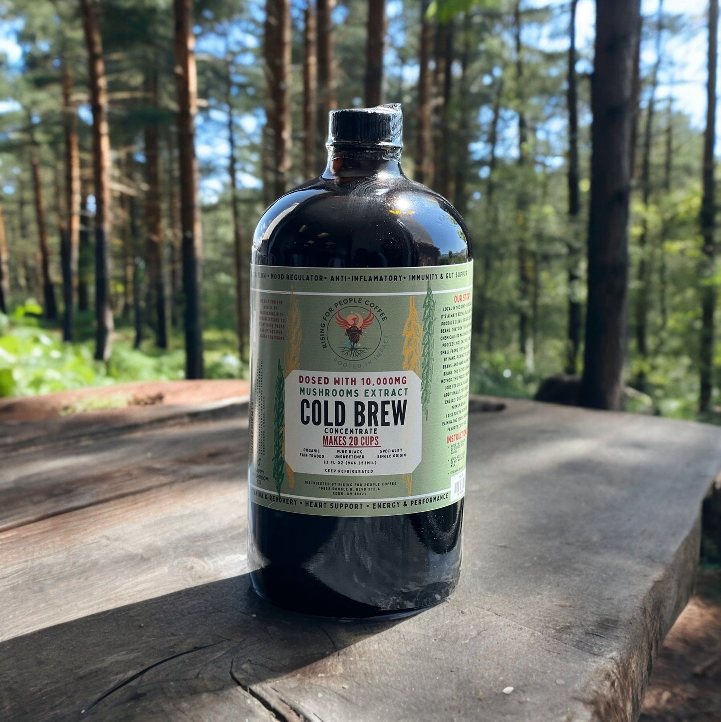 Functional Mushroom Cold Brew Concentrate — medium roast — Rising For People Coffee, Reno NV — image 6