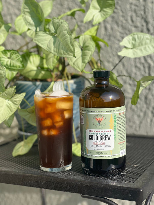Functional Mushroom Cold Brew Concentrate — medium roast — Rising For People Coffee, Reno NV