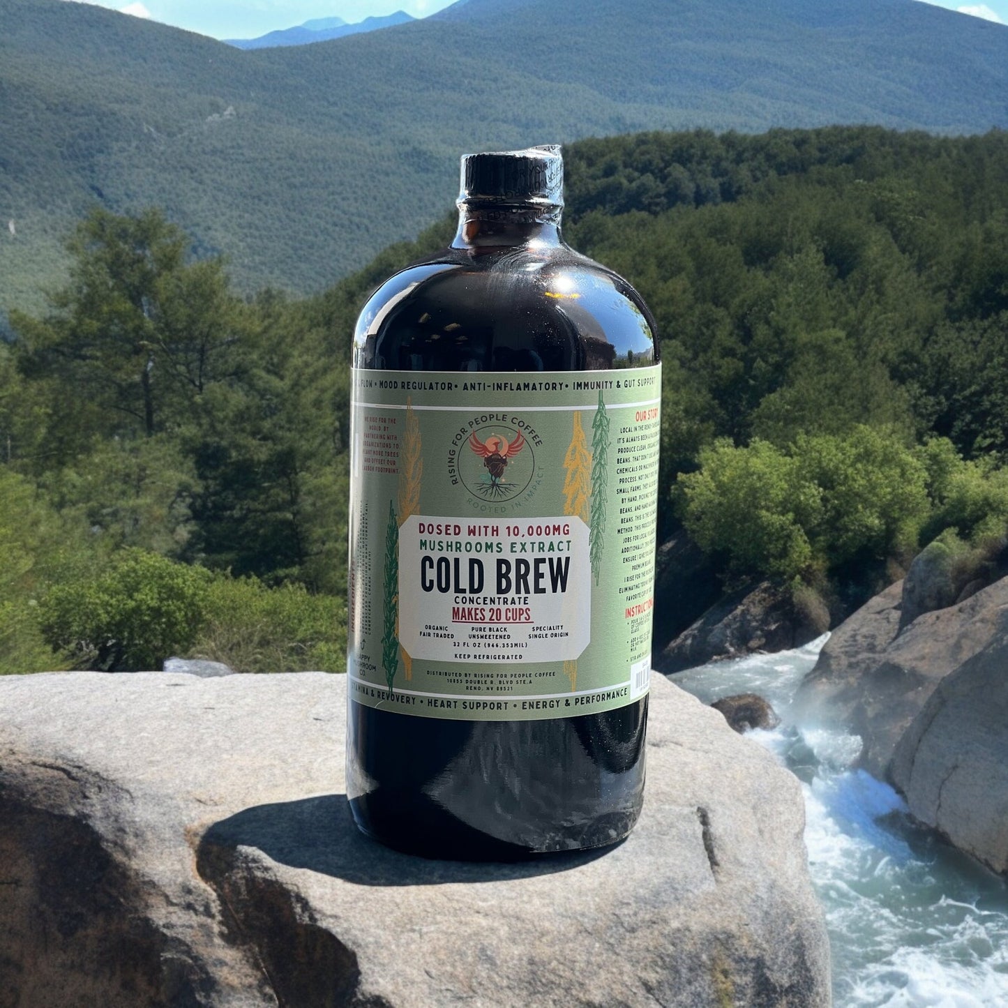 Functional Mushroom Cold Brew Concentrate — medium roast — Rising For People Coffee, Reno NV — image 7