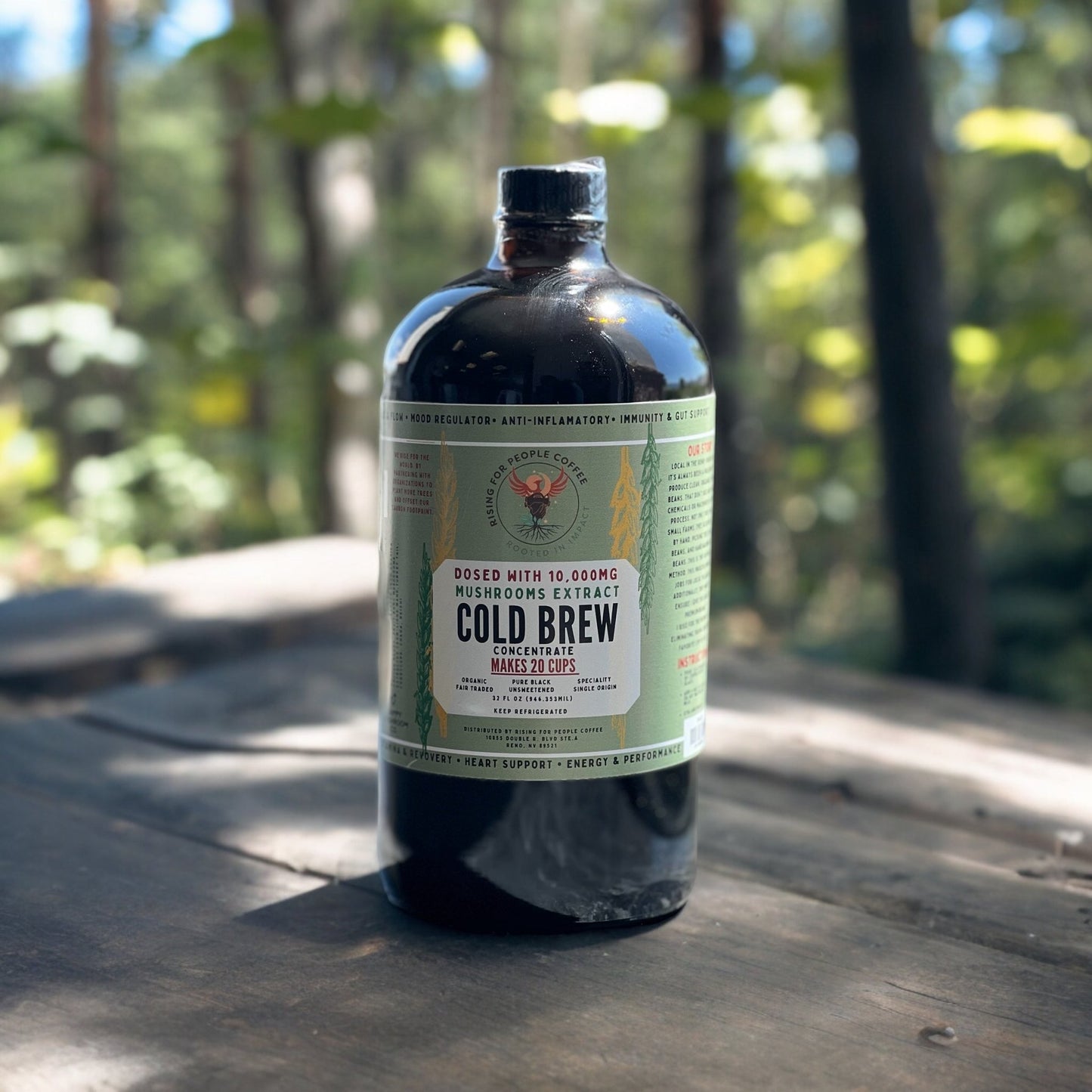 Functional Mushroom Cold Brew Concentrate — medium roast — Rising For People Coffee, Reno NV — image 10