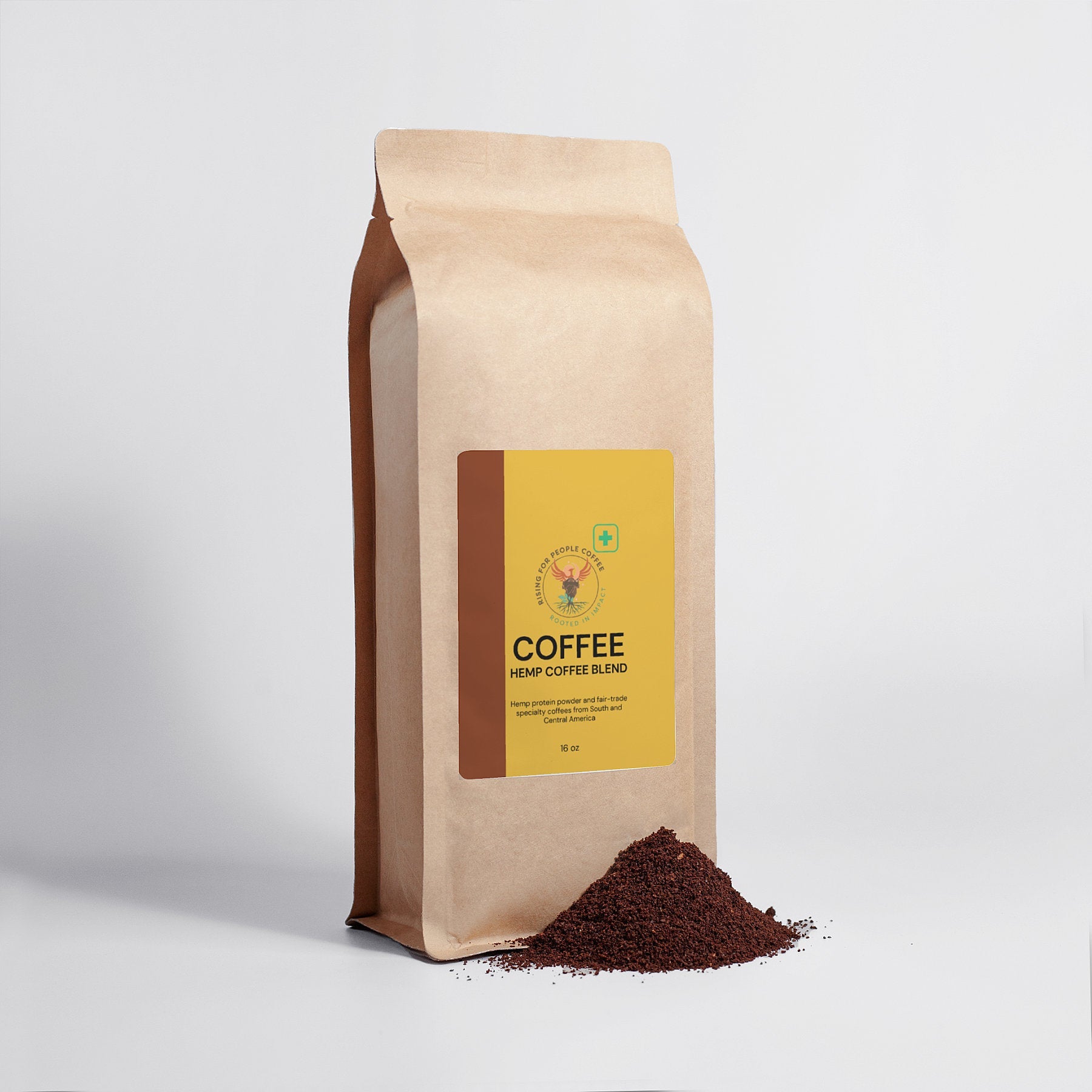 Hemp Coffee Blend - Medium Roast 16oz — medium roast — Rising For People Coffee, Reno NV