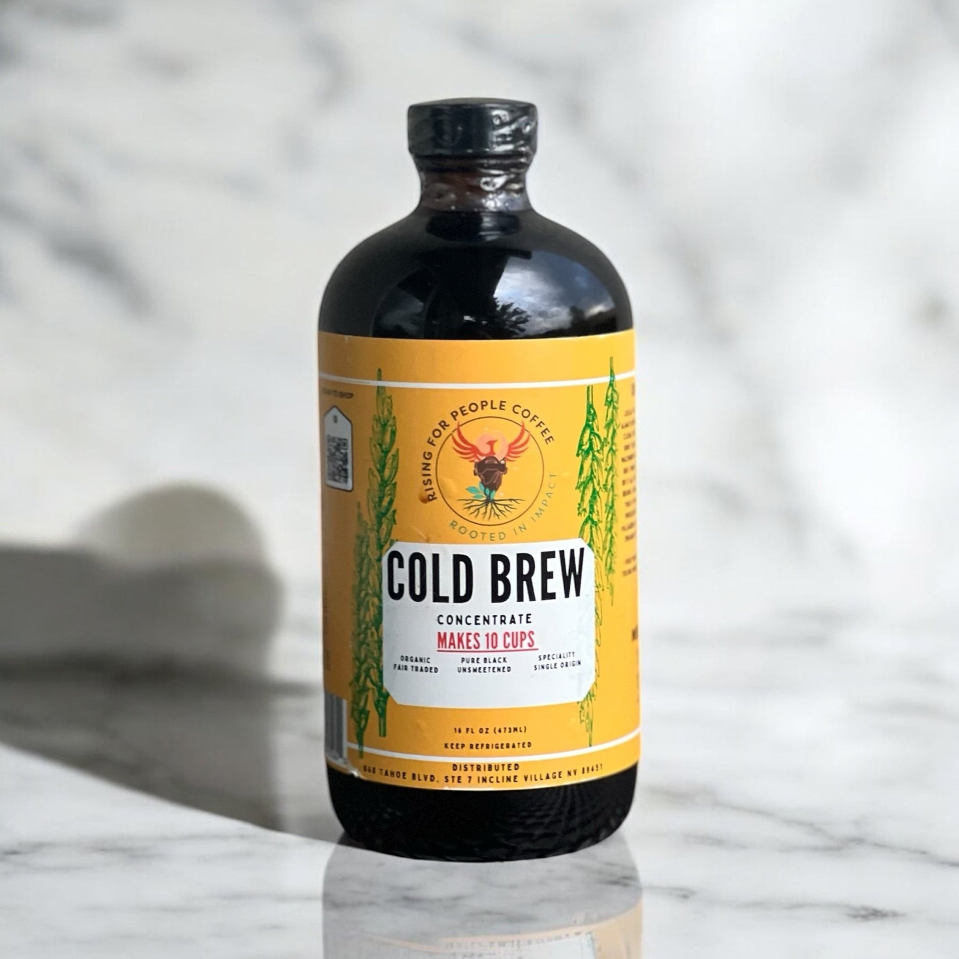 Original Concentrated Cold Brew Coffee — medium-dark roast — Rising For People Coffee, Reno NV