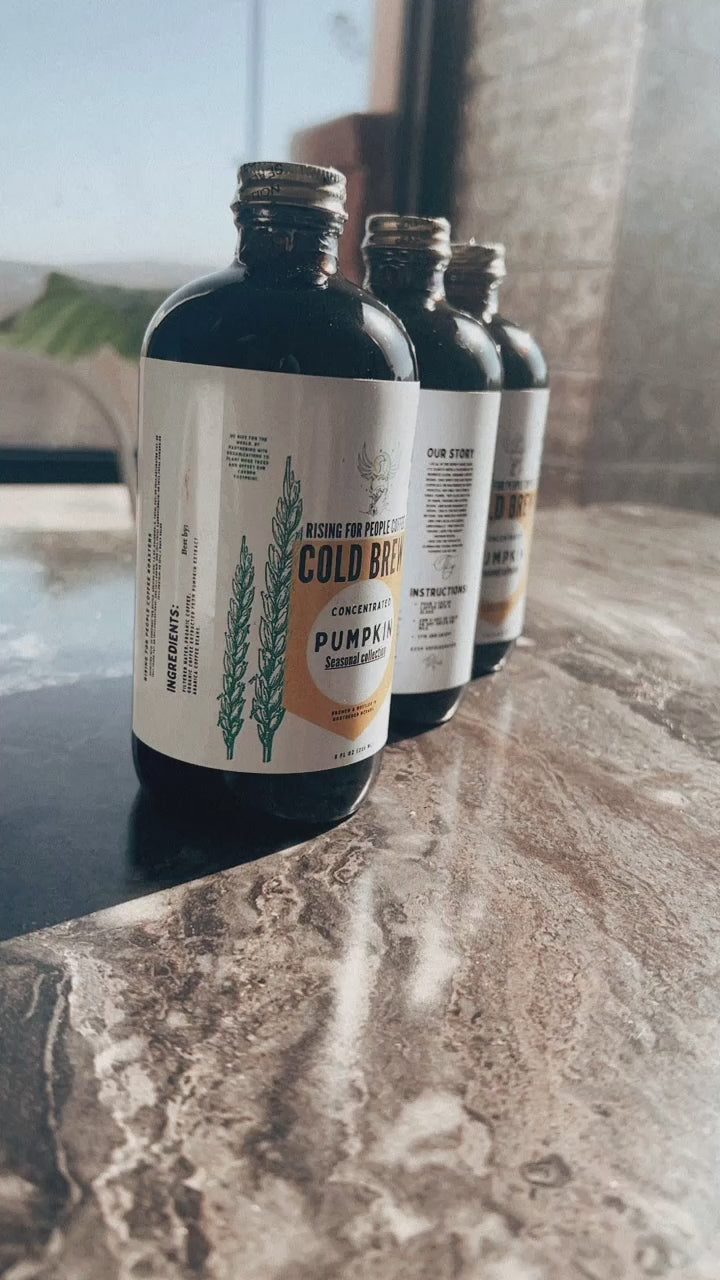 Rising For people coffee cold brew bottle— Pumpkin cold brew concentrate