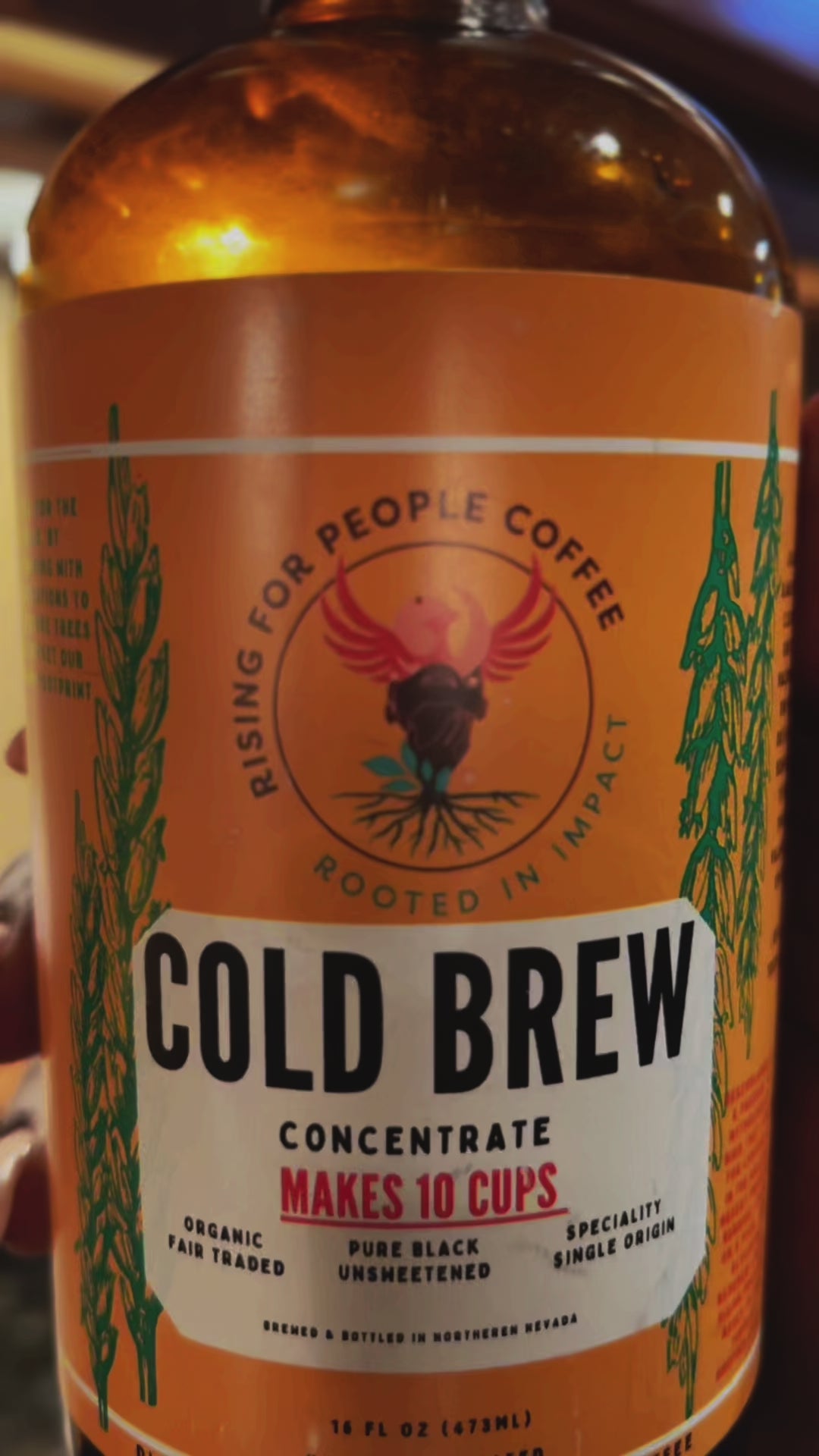 Rising for People Coffee cold brew bottle—Organic original concentrated cold brew, made with specialty Ethiopia roasted coffee beans , Latte,
Cappuccino,
Coffee shop,
Coffee shop near,
Coffee near me,
Roasted coffee,
Speciality coffee,
Green coffee,
Black coffee,
Espresso machine,
French press,
Espresso,
Takeout coffee near