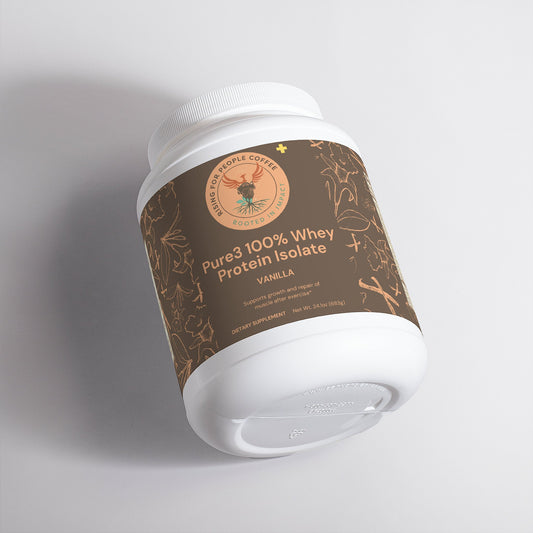 Pure3 100% Whey Protein Isolate (Vanilla) — Rising For People Coffee, Reno NV — image 2