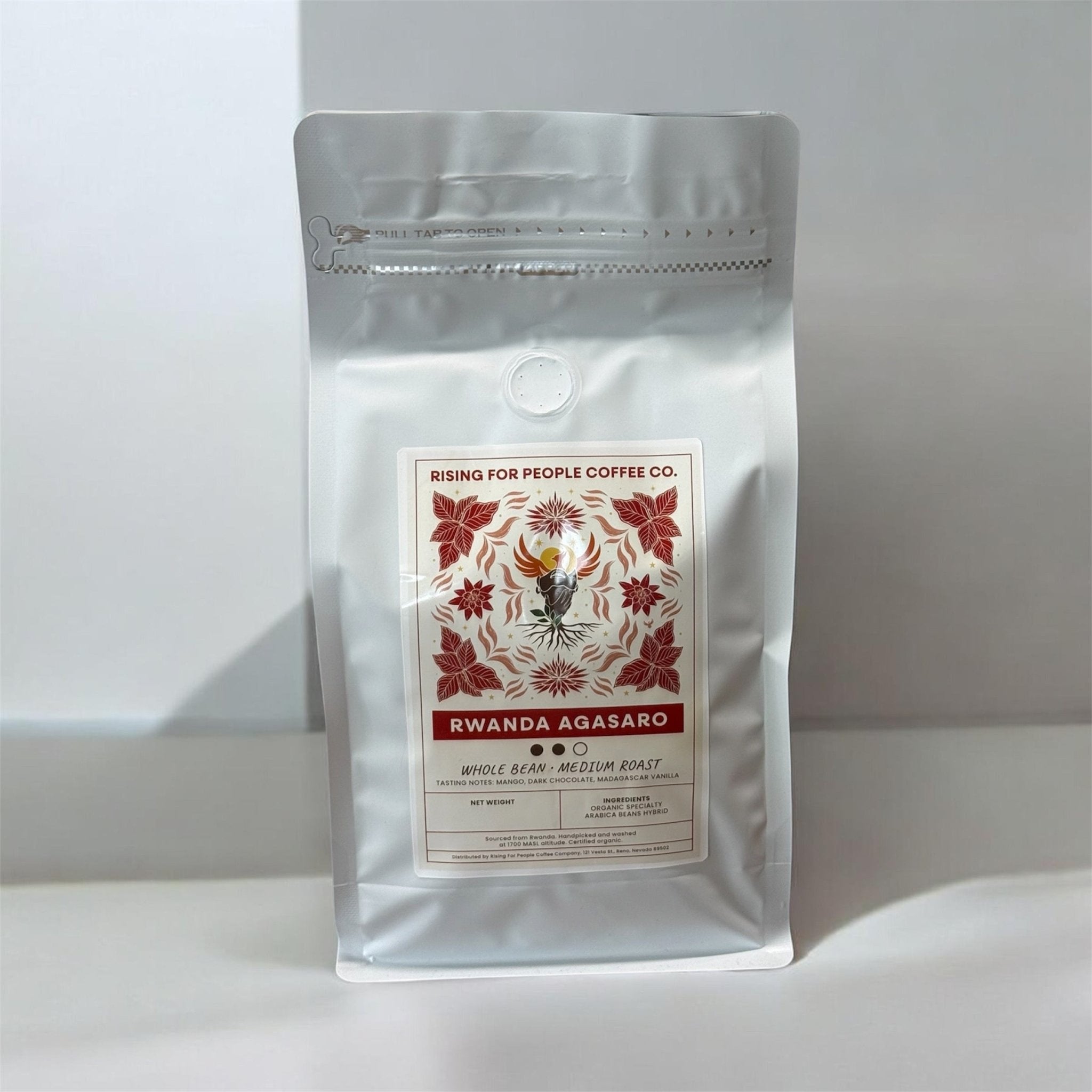 Rwanda Coffee Beans — medium roast — Rising For People Coffee, Reno NV