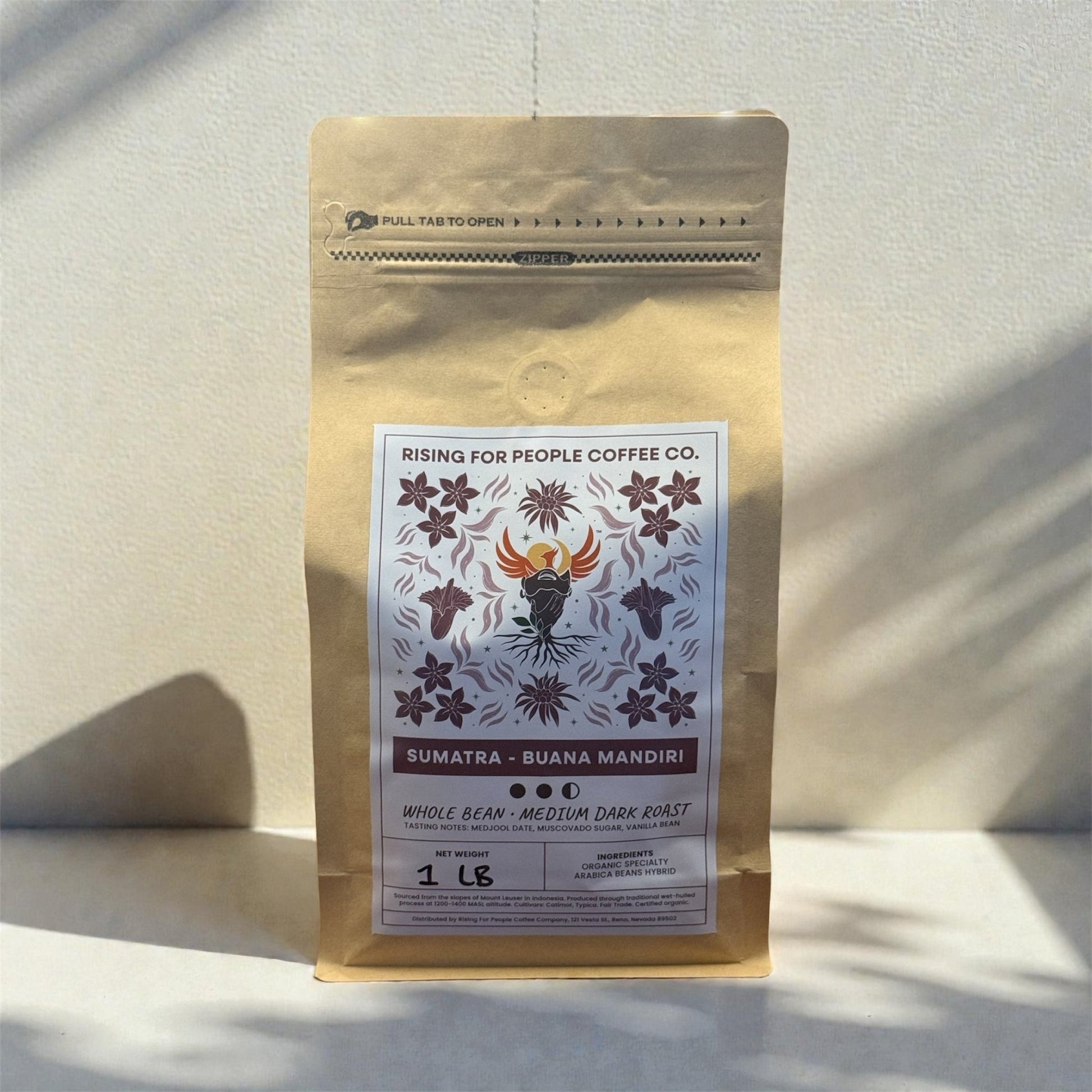Sumatra Buana Mandiri- Medium Dark — single-origin from Indonesia — medium-dark roast — Rising For People Coffee, Reno NV